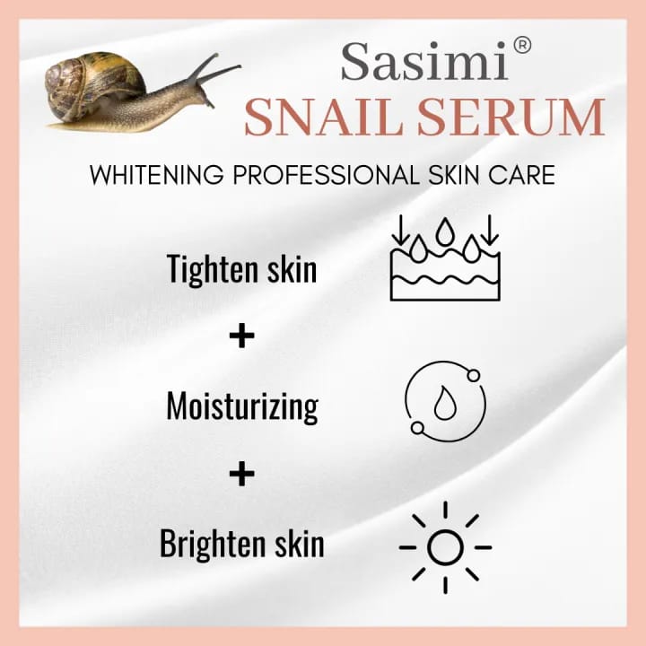 Sasimi Snail Serum High Quality Anti Aging Moisturizing & Whitening Serum For Pores & Acne 30Ml