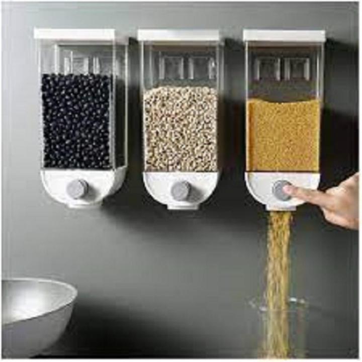 1Pc 1500ml Wall-Mounted Grain Storage Box – Cereal, Rice, Oatmeal & Dry Fruit Dispenser | Kitchen Food Organizer Container