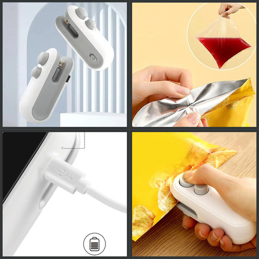 2-in-1 USB Rechargeable Mini Bag Sealer & Cutter