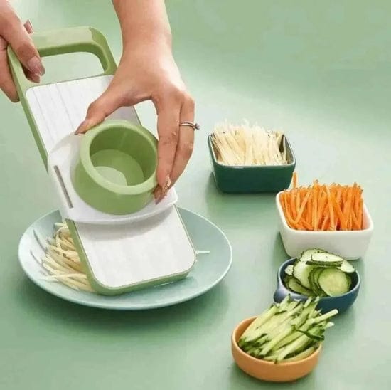 5-in-1 Multi-Functional Vegetable Slicer & Grater – Adjustable Mandoline Cutter