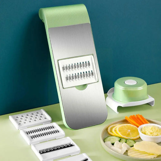 5-in-1 Multi-Functional Vegetable Slicer & Grater – Adjustable Mandoline Cutter